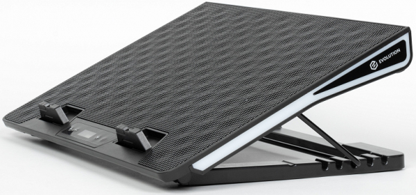 Подставка Evolution LCS-09 RGB для ноутбука до 17 дюймов, с активным охлаждением и красочной подсветкой