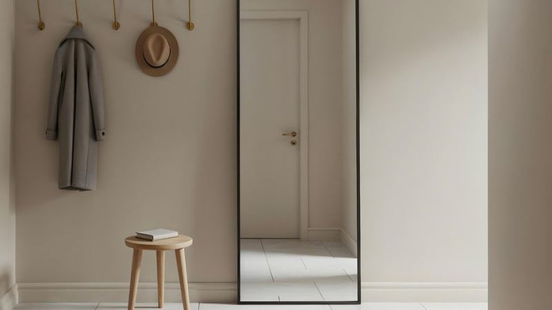 Зеркало напротив двери в прихожей